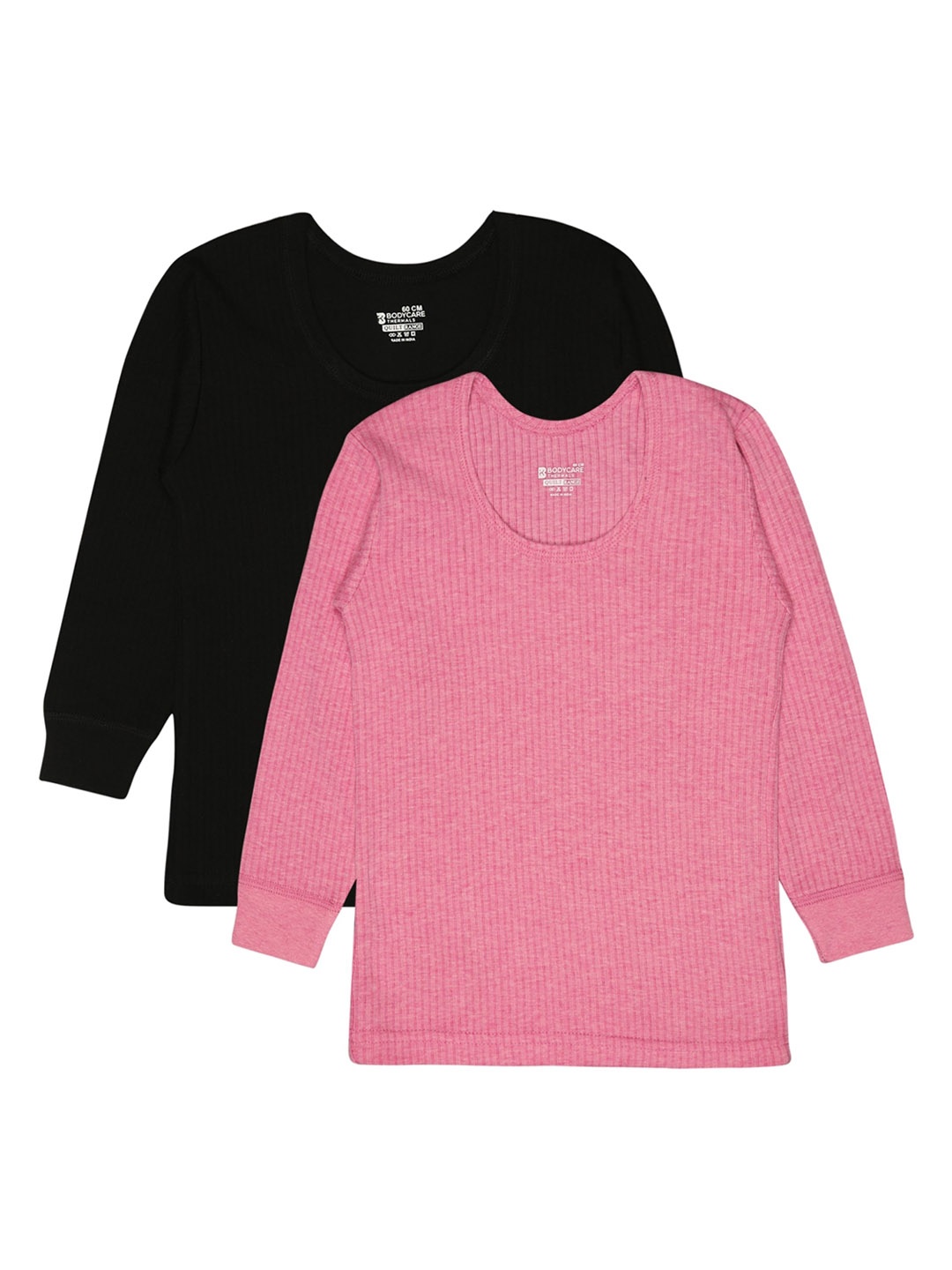 

BODYCARE INSIDER Kids Pack Of 2 Round Neck Full Sleeves Thermal Tops, Black