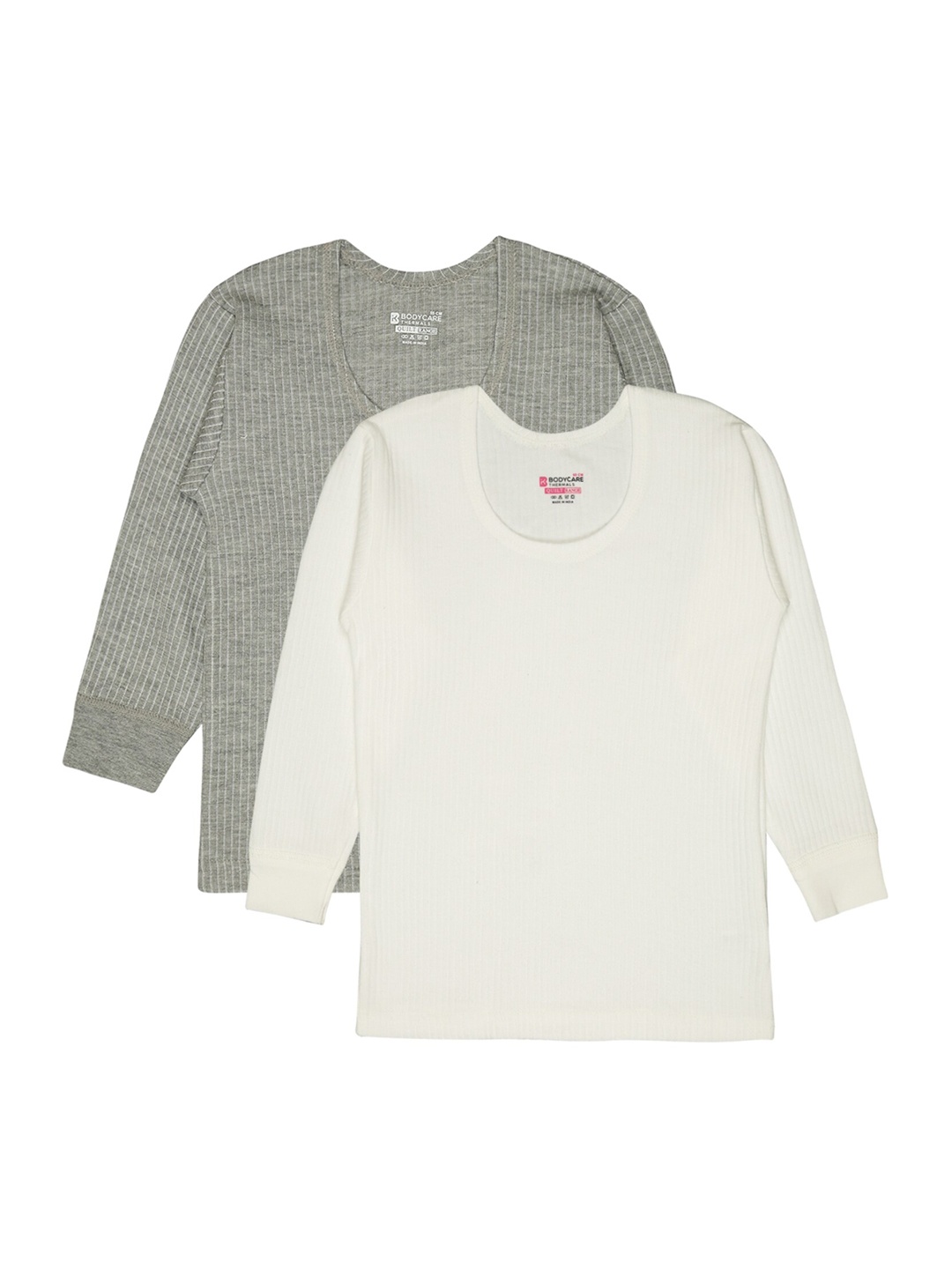 

BODYCARE INSIDER Kids Pack Of 2 Round Neck Full Sleeves Thermal Tops, White