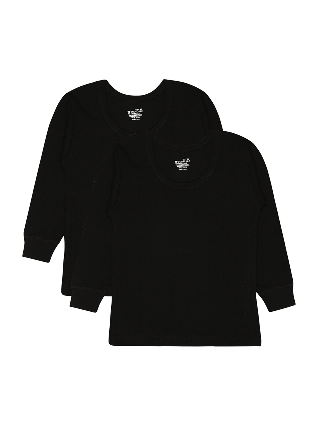 

BODYCARE INSIDER Kids Pack Of 2 Round Neck Full Sleeves Thermal Tops, Black