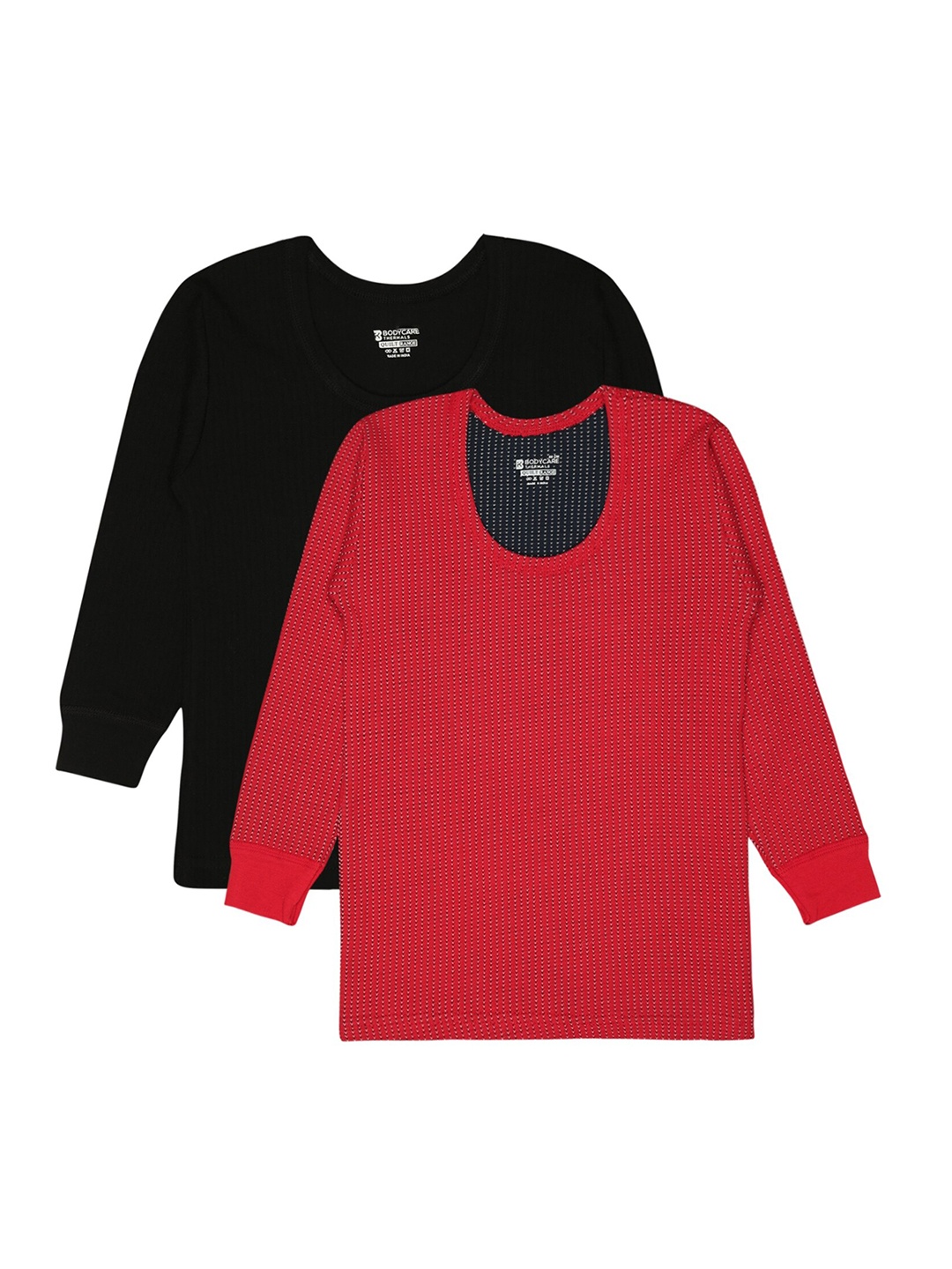 

BODYCARE INSIDER Kids Pack Of 2 Ribbed Thermal Tops, Red