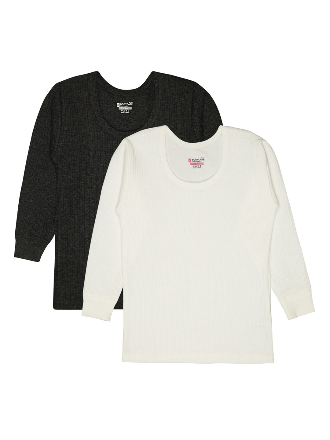 

BODYCARE INSIDER Kids Pack Of 2 Ribbed Thermal Tops, Charcoal