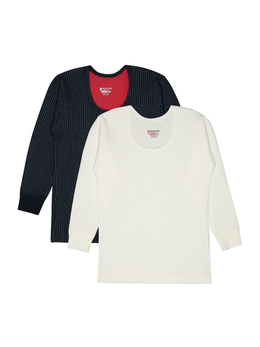 

BODYCARE INSIDER Kids Pack Of 2 Round Neck Thermal Tops, White