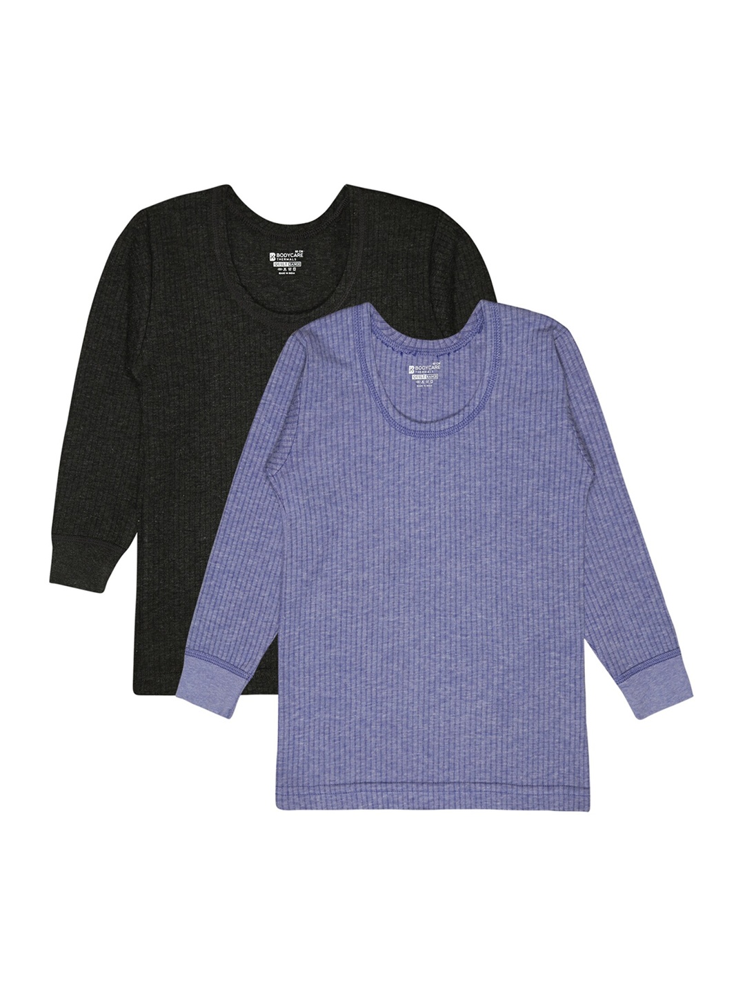 

BODYCARE INSIDER Kids Pack Of 2 Ribbed Round Neck Thermal Tops, Blue