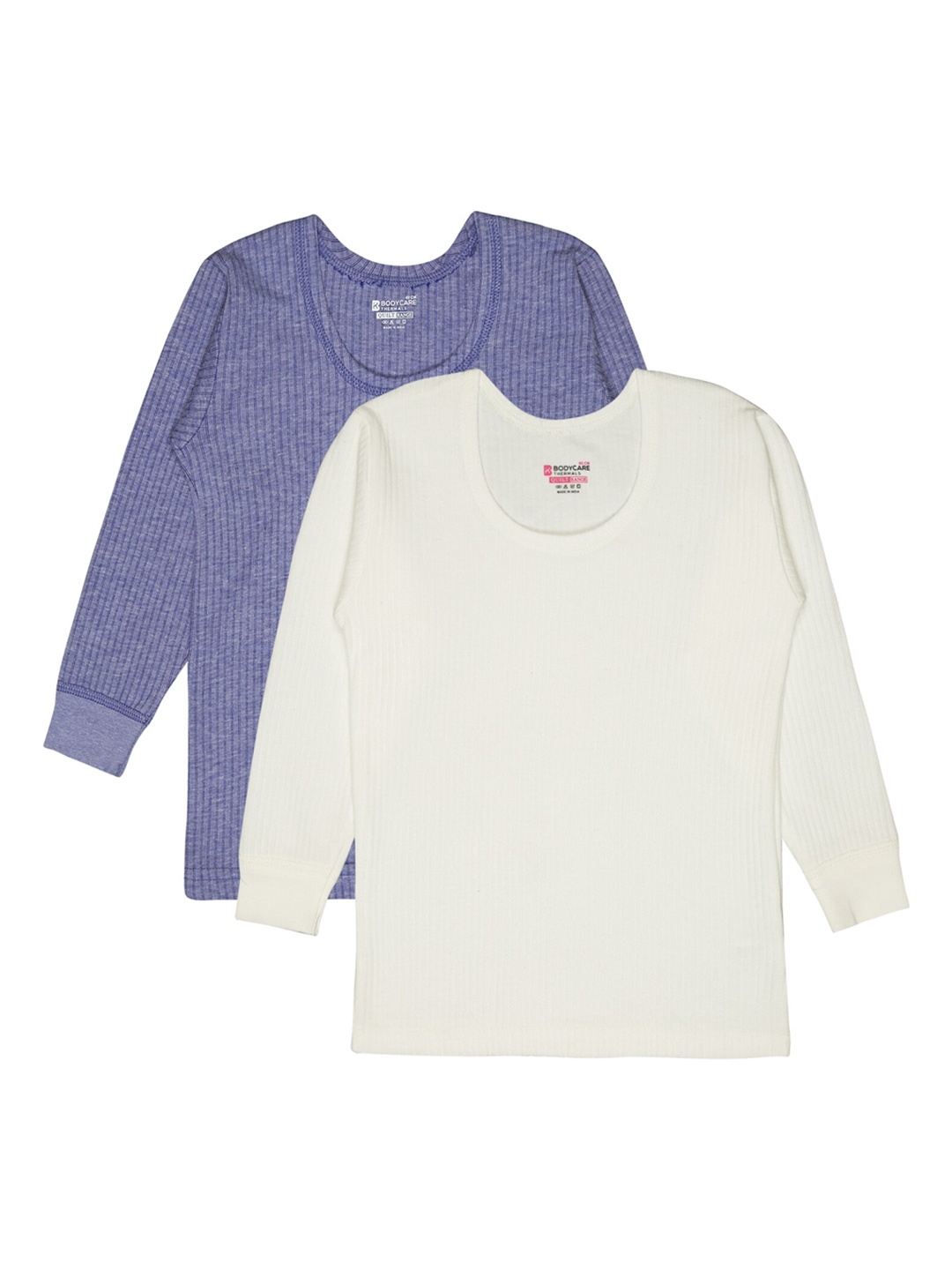

BODYCARE INSIDER Infants Pack Of 2 Ribbed Round Neck Thermal Tops, Blue