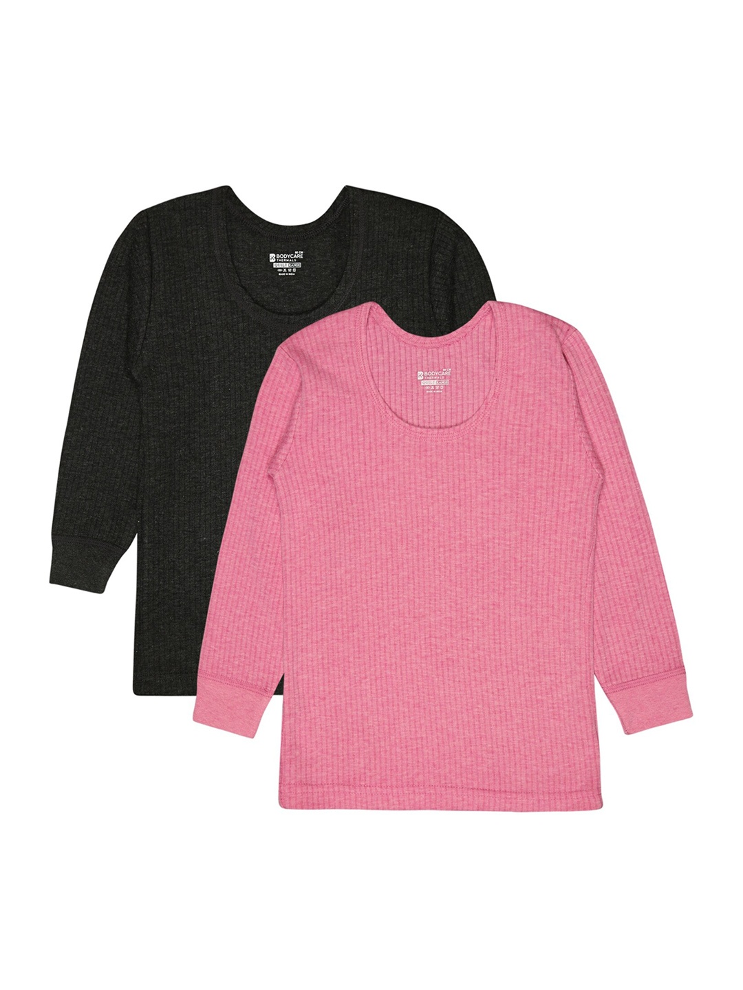

BODYCARE INSIDER Kids Pack Of 2 Ribbed Thermal Tops, Black