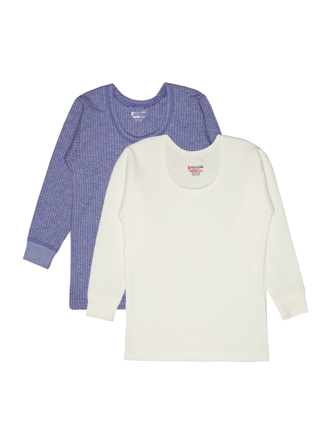 

BODYCARE INSIDER Kids Pack Of 2 Round Neck Thermal Tops, White