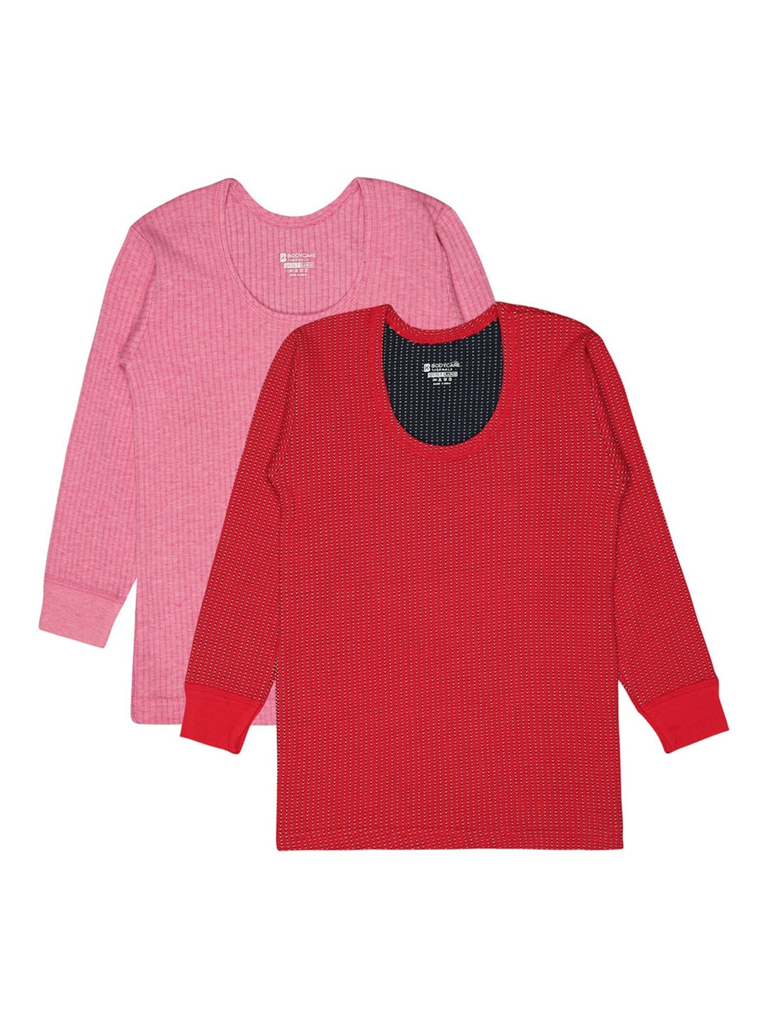 

BODYCARE INSIDER Kids Pack of 2 Ribbed Thermal Tops, Red
