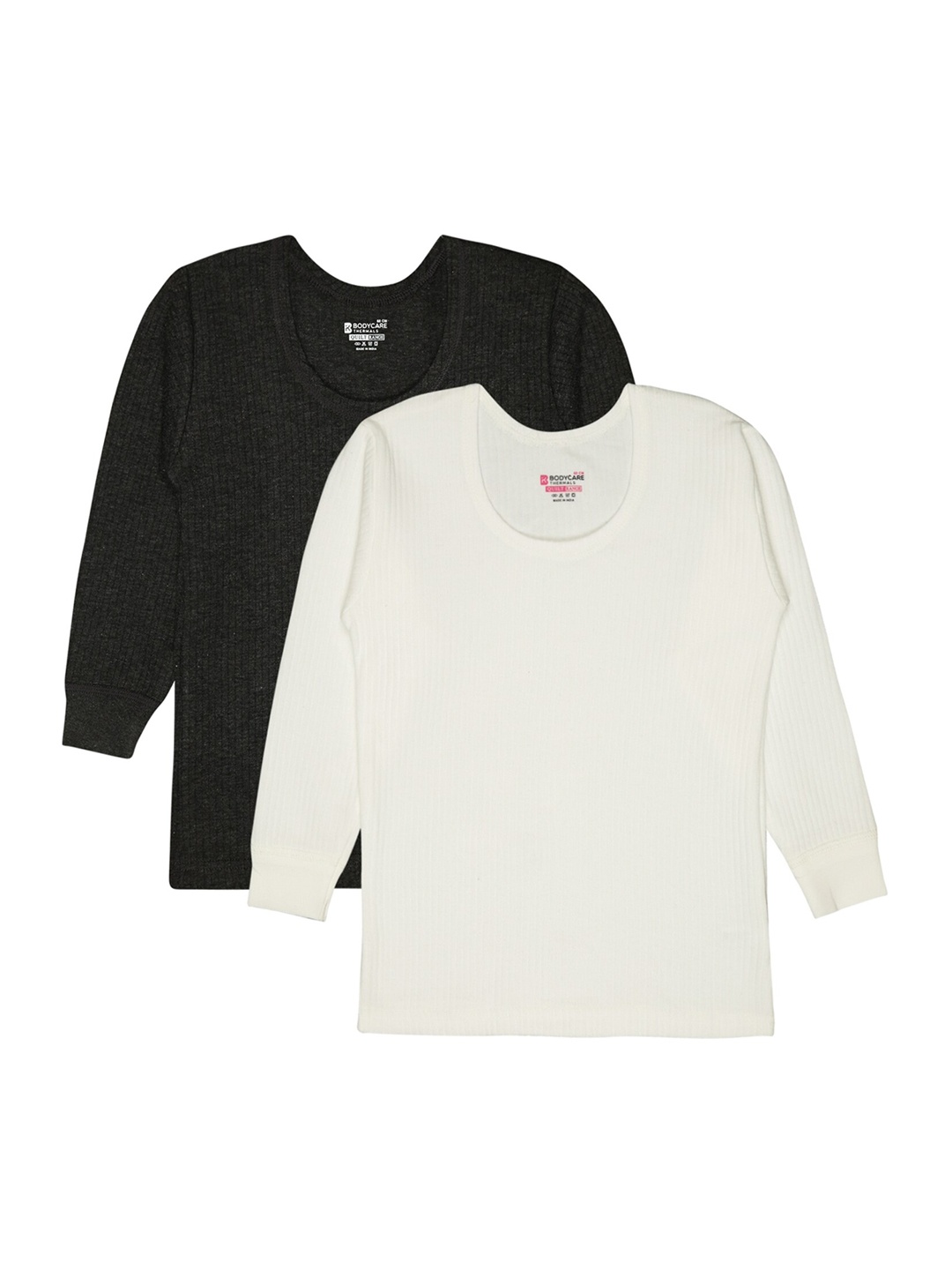 

BODYCARE INSIDER Kids Pack Of 2 Ribbed Thermal Tops, Charcoal