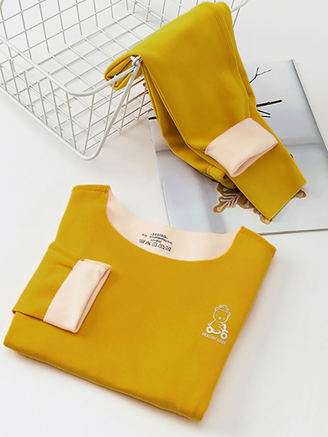 

Little Surprise Box LLP Kids Pack Of 2 T-Shirt With Trousers, Yellow