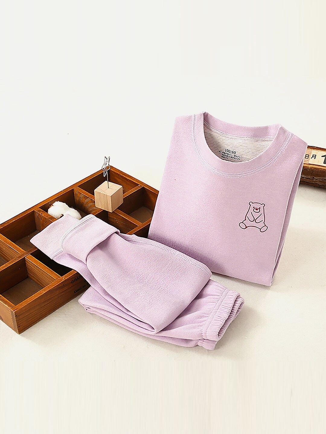 

Little Surprise Box LLP Kids Round Neck Thermal Set, Purple