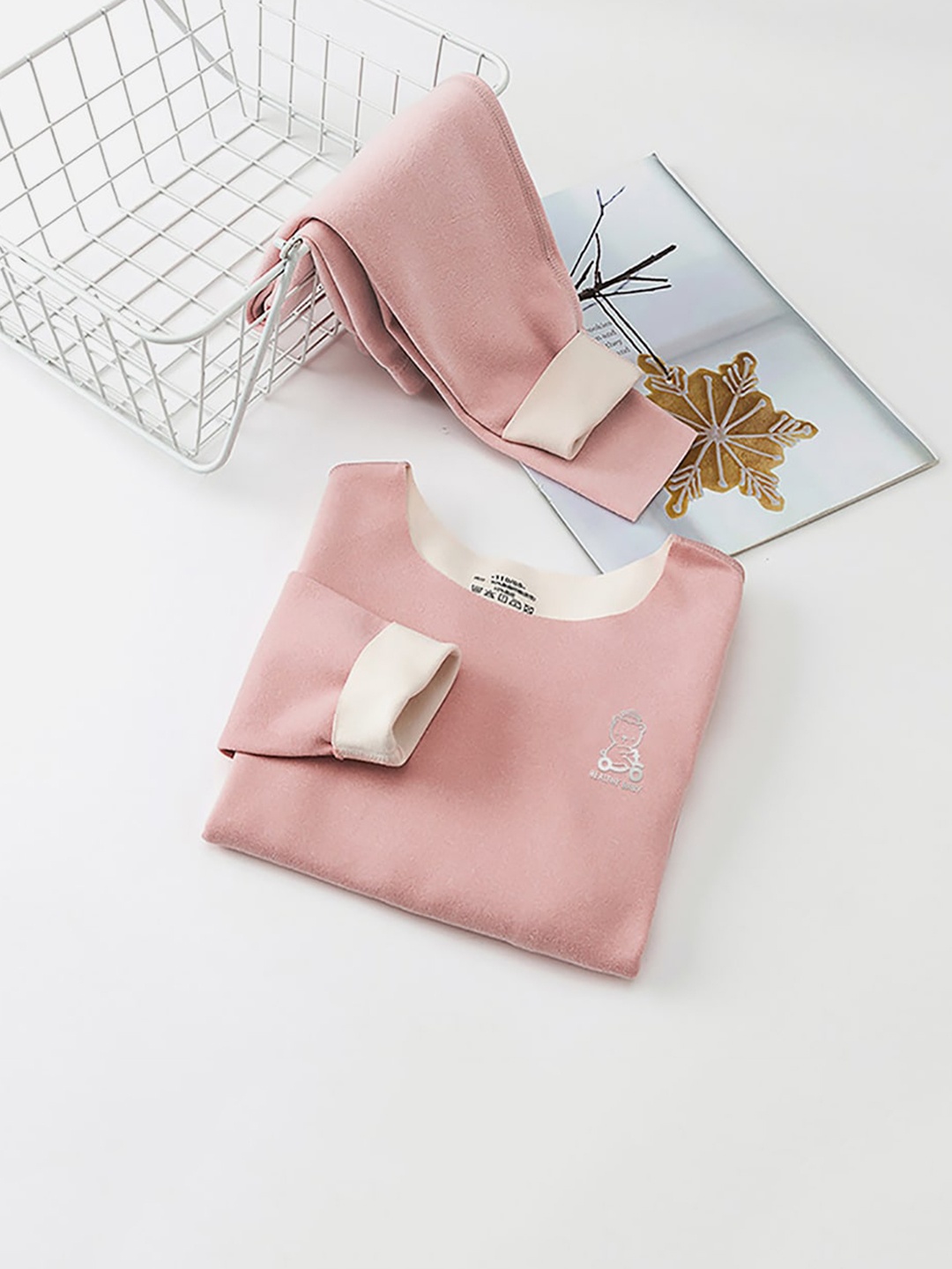 

Little Surprise Box LLP Kids Round Neck Thermal Set, Pink