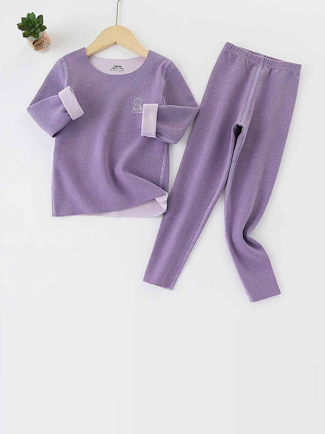

Little Surprise Box LLP Kids Round Neck Thermal Set, Purple