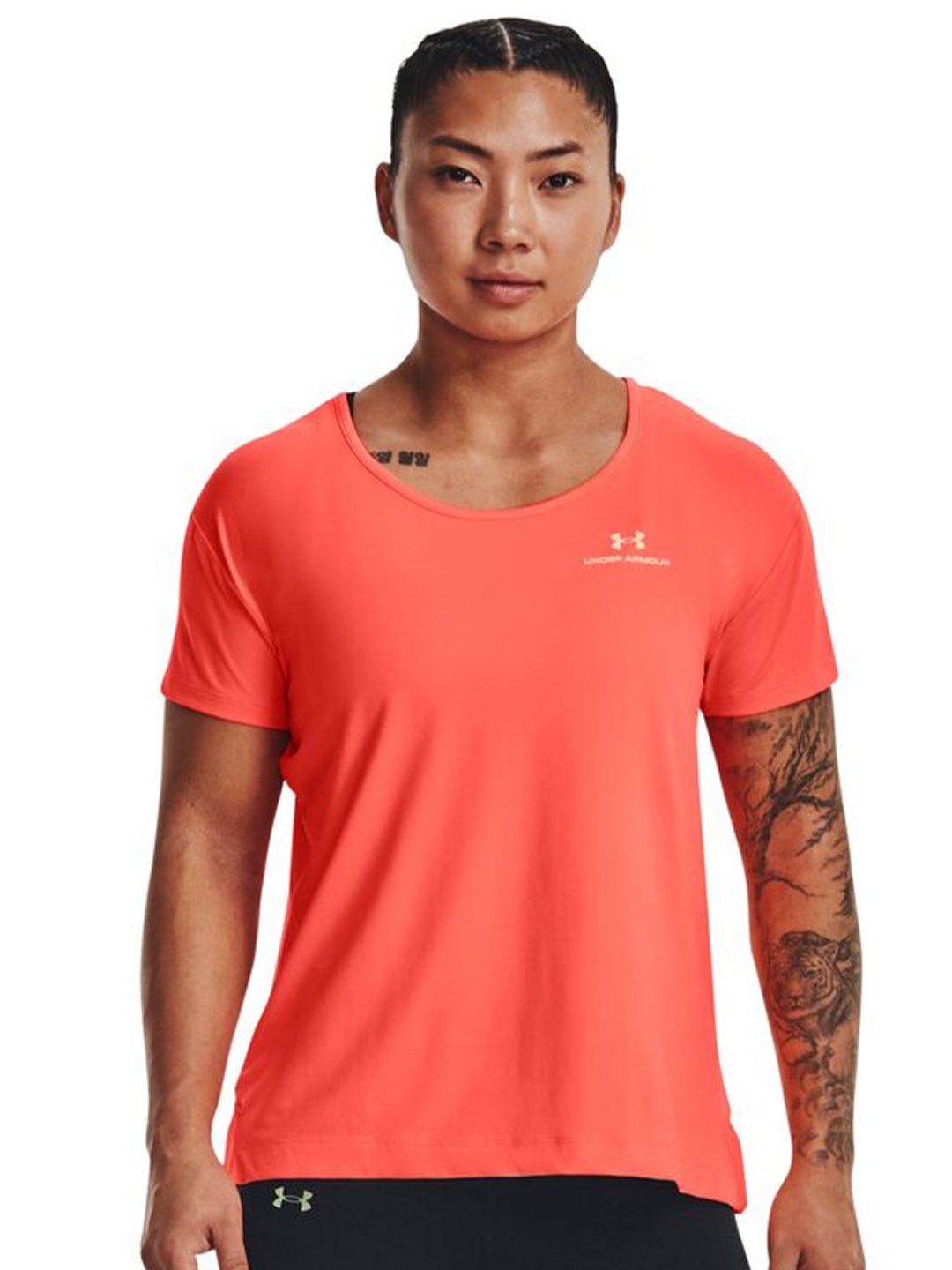 

UNDER ARMOUR RUSH Energy Core Short Sleeves Relaxed Fit T-shirt, Orange