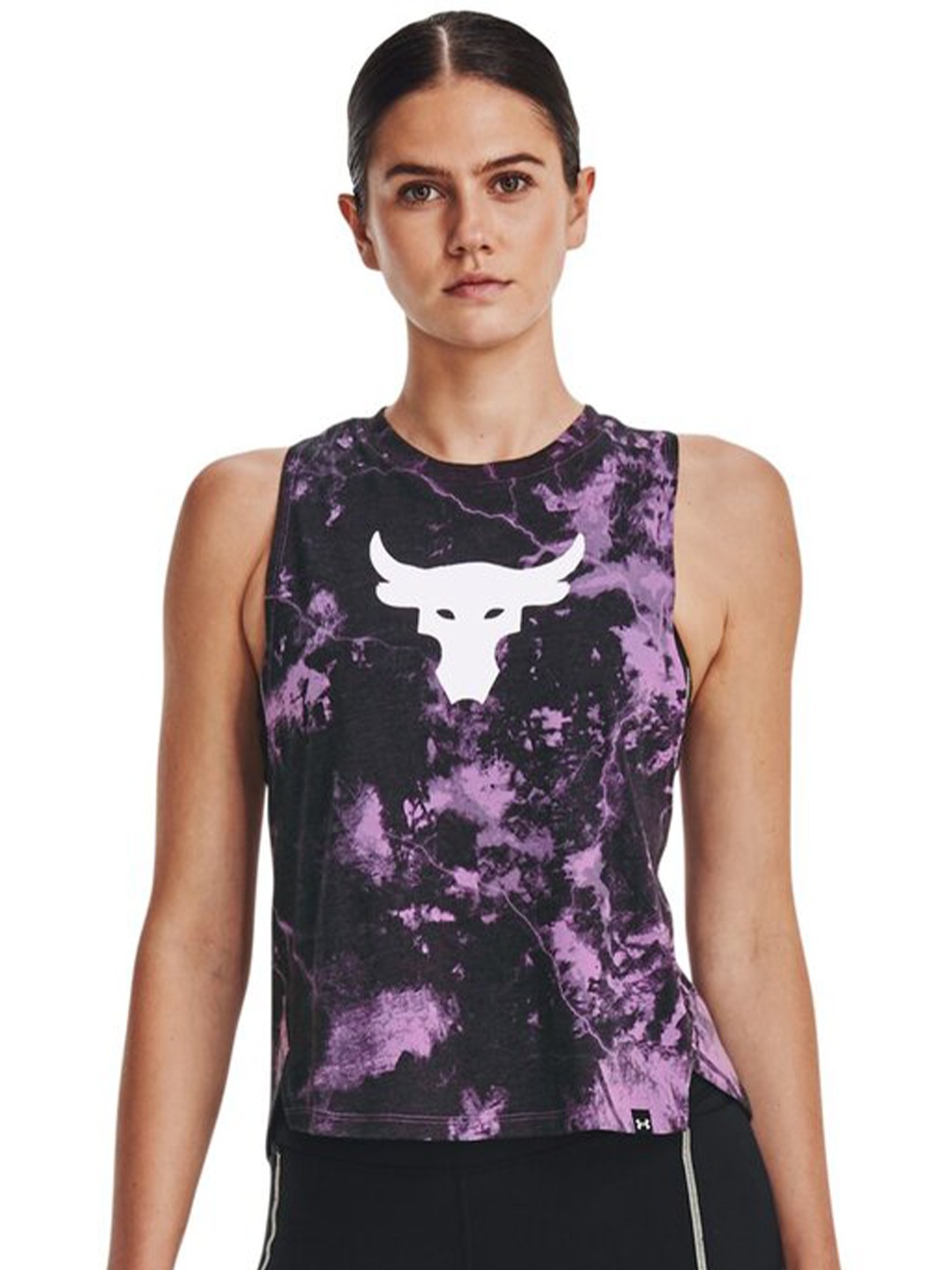 

UNDER ARMOUR Project Rock Printed Round Neck Tank T-shirt, Purple