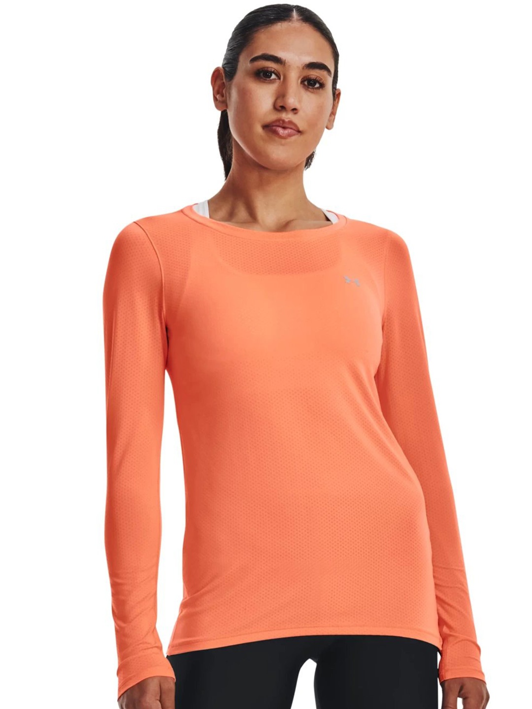 

UNDER ARMOUR HeatGear Armour Lond Sleeves Slim-Fit T-Shirt, Orange