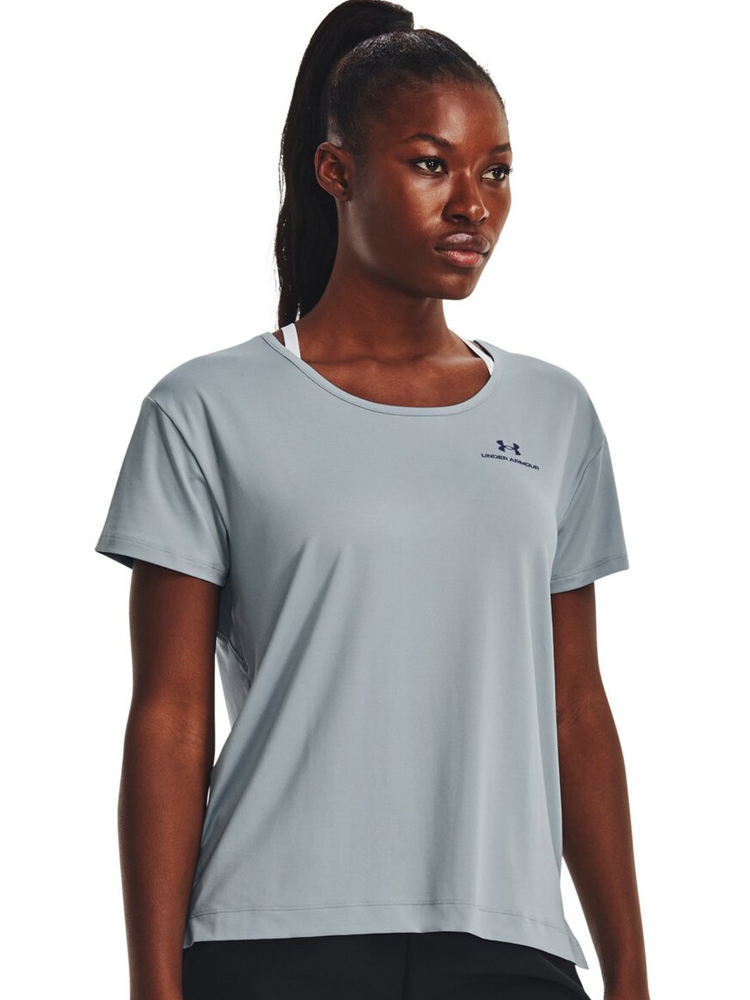 

UNDER ARMOUR RUSH Energy Core Short Sleeves Round Neck T-Shirt, Blue