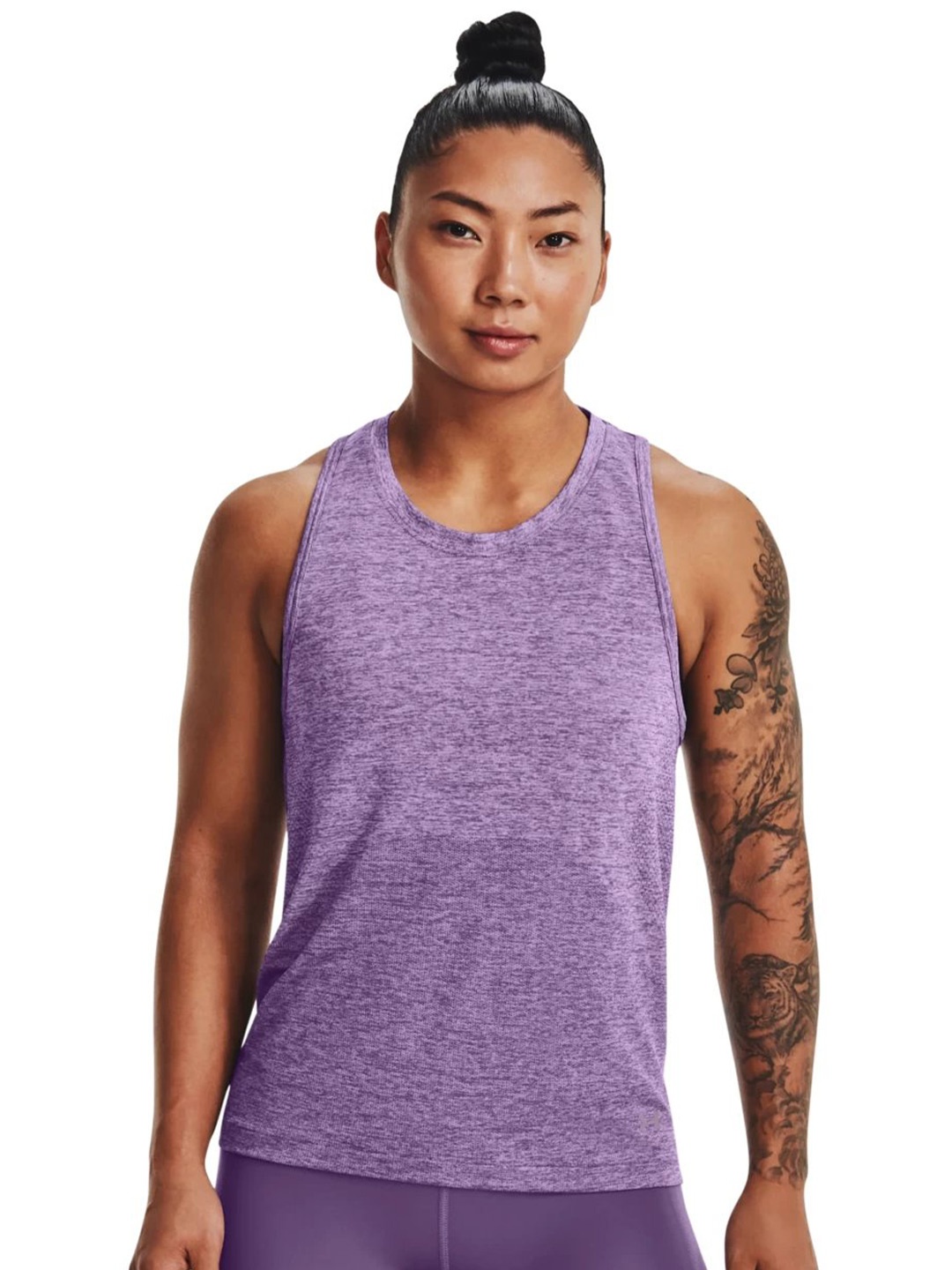 

UNDER ARMOUR Seamless Stride Slim Fit Singlet T-Shirt, Purple