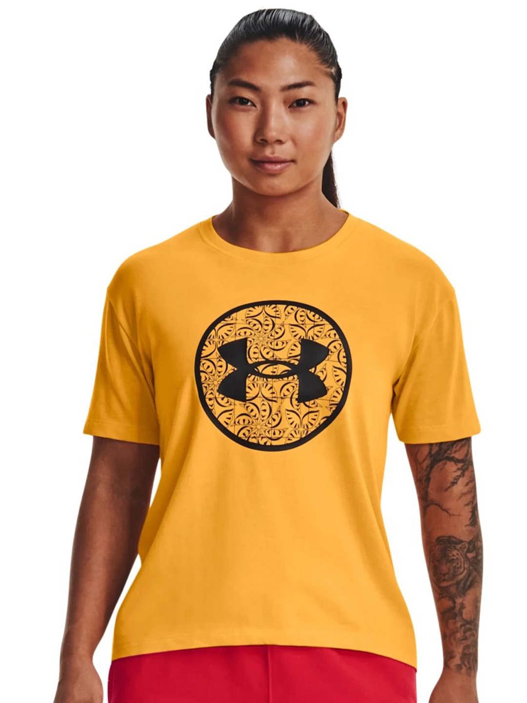 

UNDER ARMOUR Lunar New Year Brand Logo Printed Relaxed Fit Short Sleeves T-Shirt, Yellow