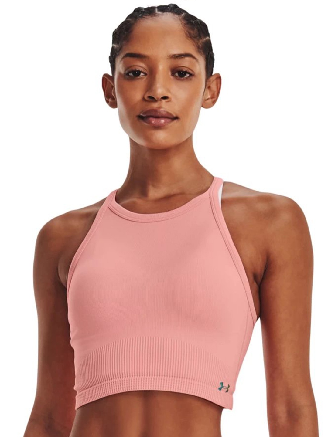 

UNDER ARMOUR Rush Seamless Cropped Tank T-shirt, Pink