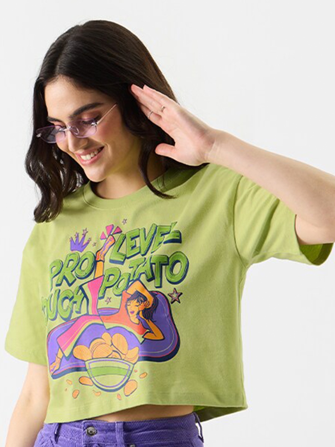 

The Souled Store Typography Printed Pure Cotton T-shirts, Green