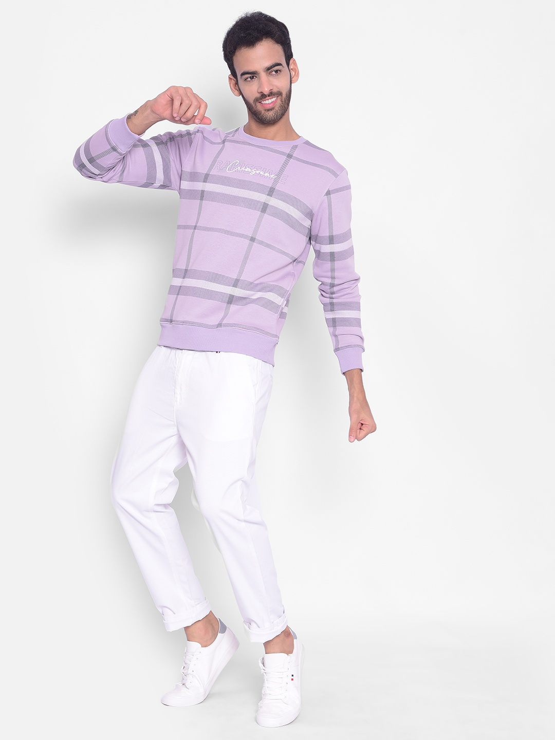 

Crimsoune Club Striped Long Sleeves Sweatshirt, Purple