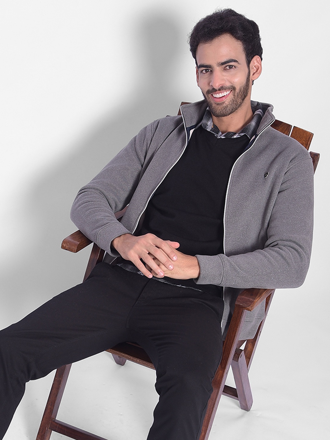 

Crimsoune Club Mock Collar Long Sleeves Sweatshirt, Grey