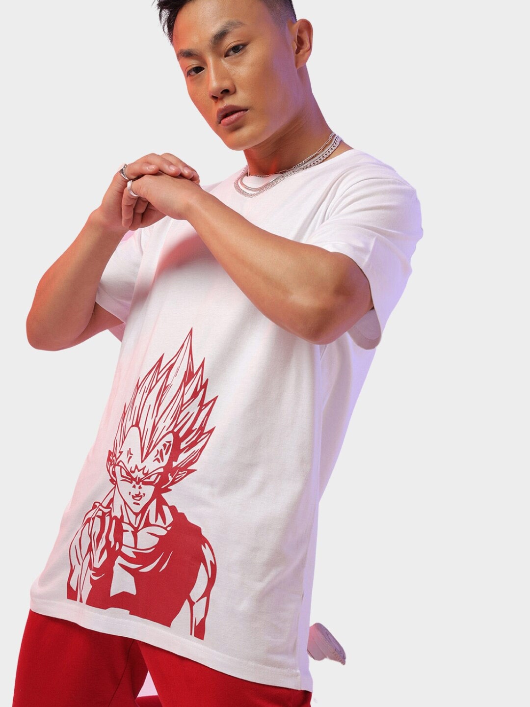 

Fans Army Dragon Ball Z Vegeta Printed Pure Cotton Casual T-shirt, White