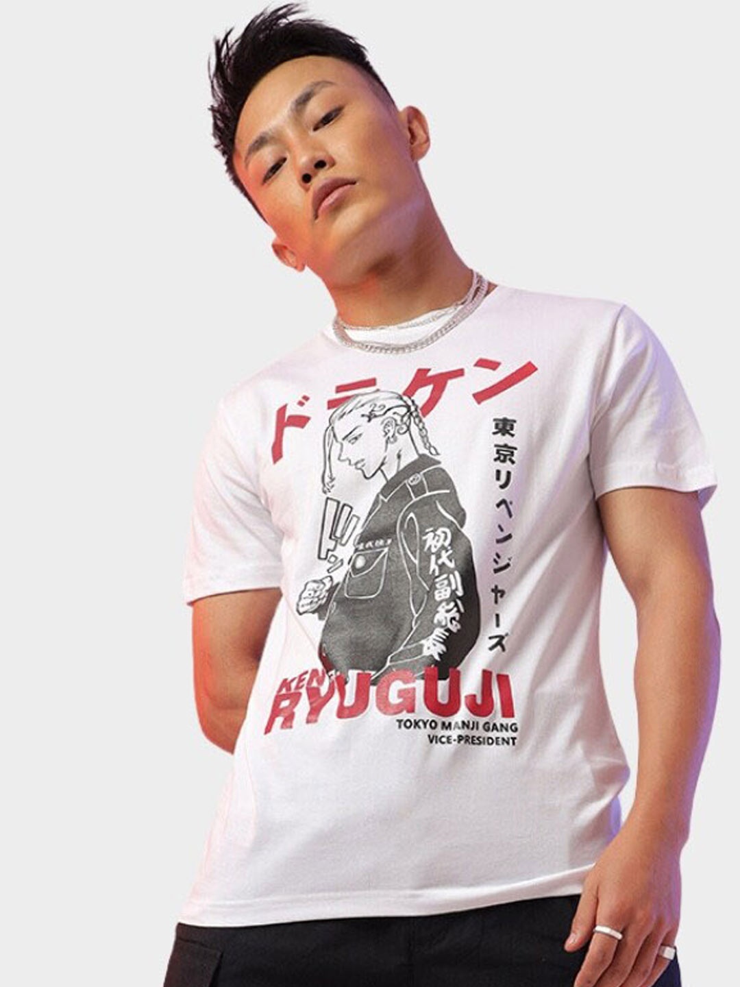 

Fans Army Tokyo Revengers Draken Printed Pure Cotton T-shirt, White