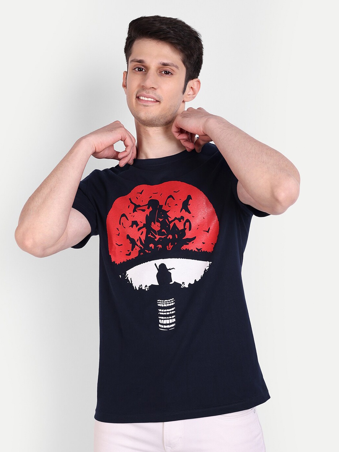 

Fans Army Typography Printed Pure Cotton T-shirt, Navy blue
