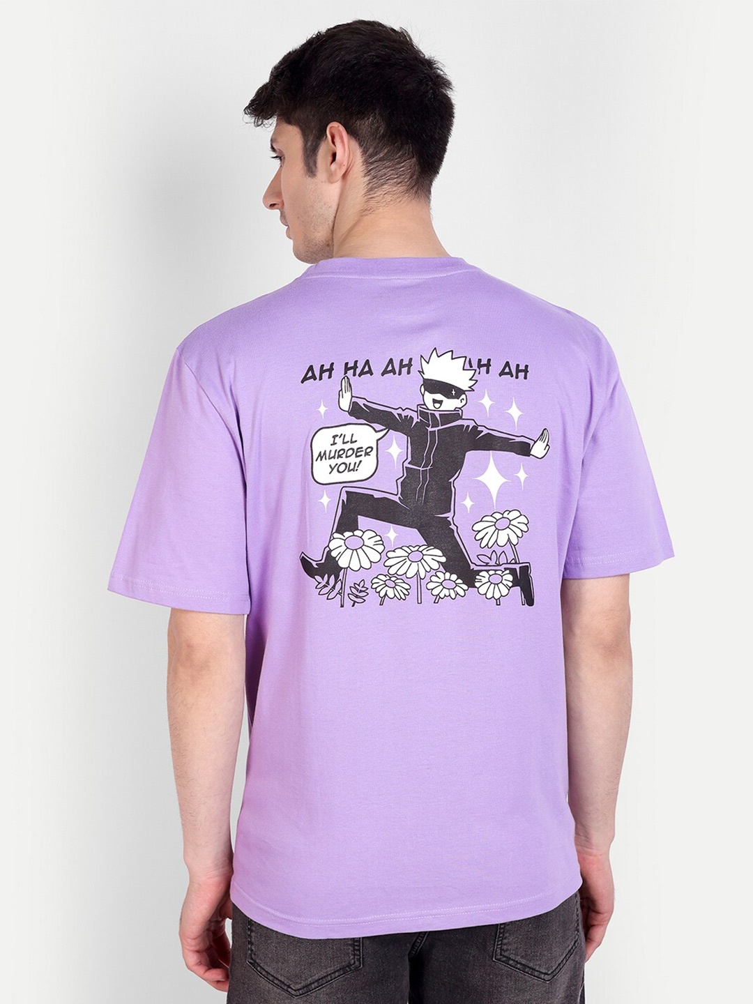 

Fans Army Anime Jujutsu Kaisen Printed Pure Cotton T-Shirt, Lavender