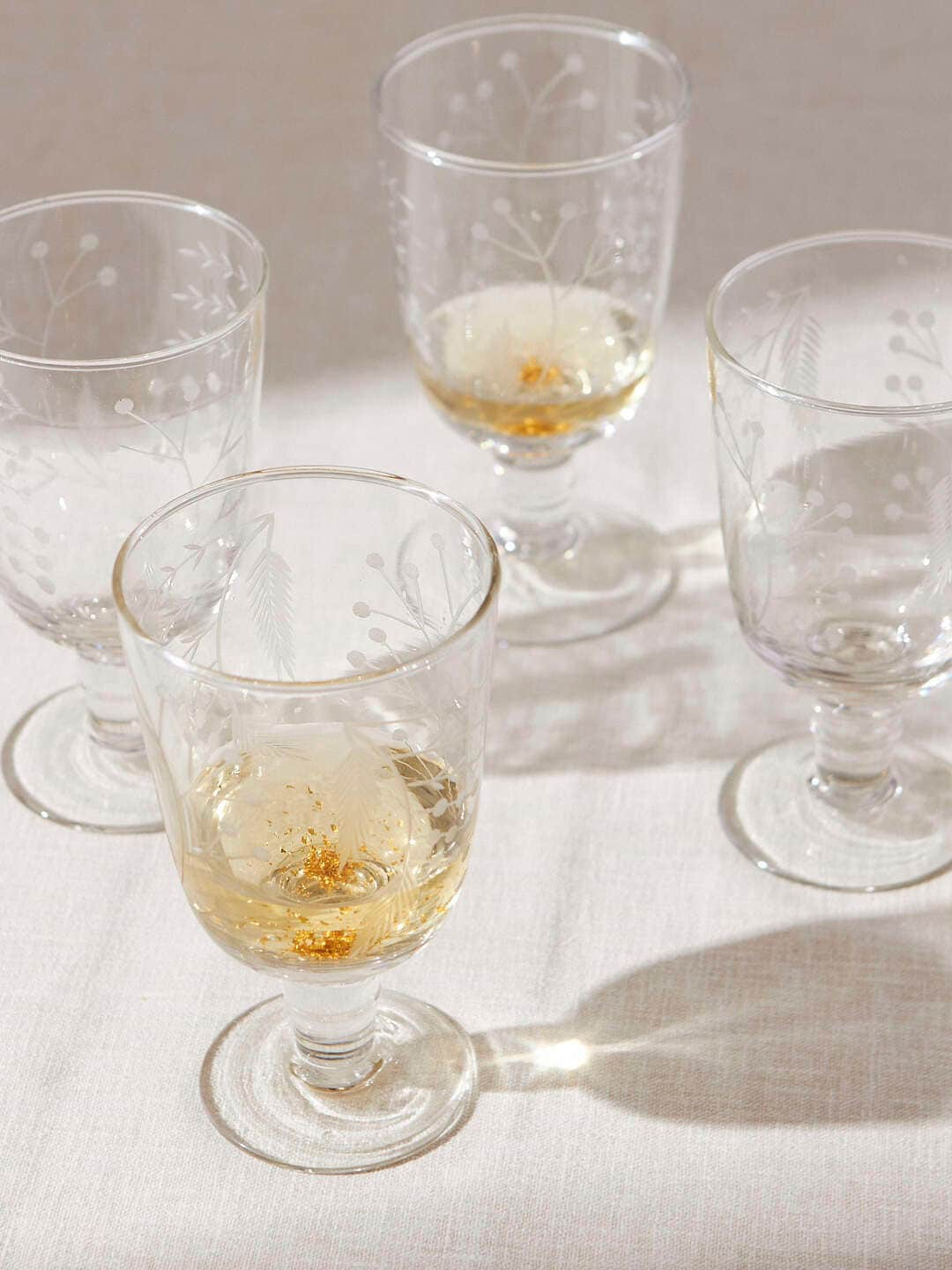 

Chumbak House Party Transparent 4 Pieces Textured Wine Glasses