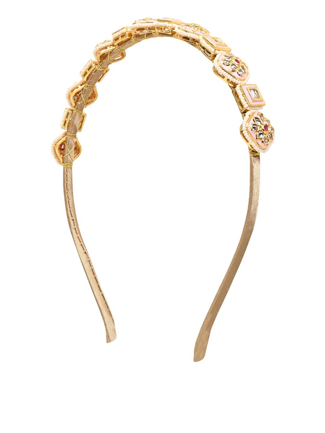 

Aye Candy Girls Square Kundan Embellished Hairband, Gold