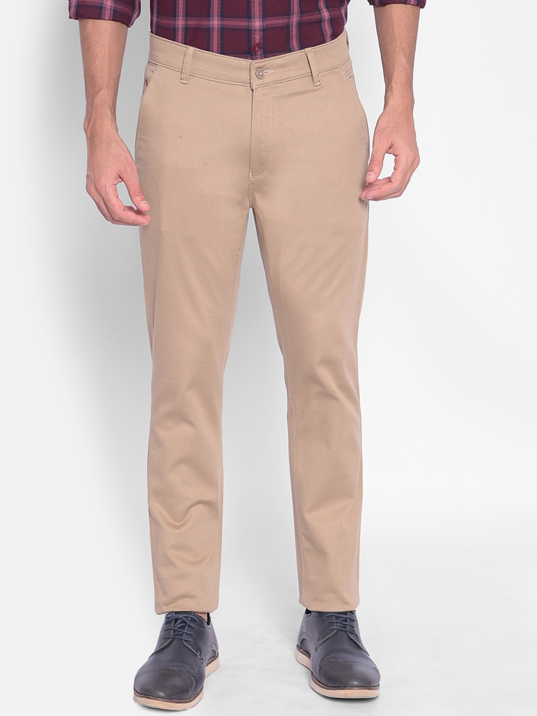 

Crimsoune Club Men Slim Fit Trousers, Beige
