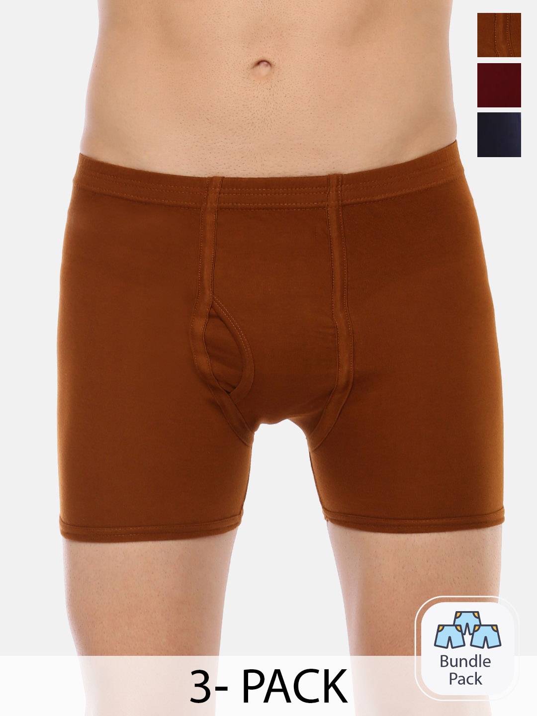 

Dollar Pack Of 3 Cotton Trunks MLHTR-05-PO3-ASST3, Maroon