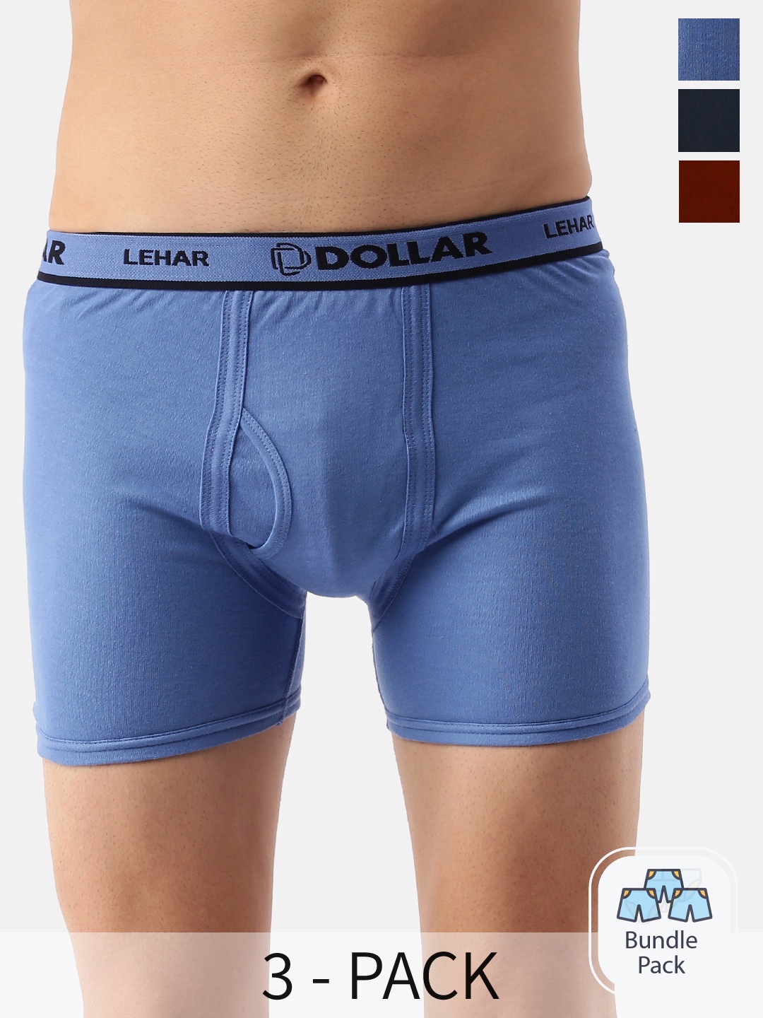 

Dollar Pack Of 3 Cotton Trunks MLHTR-02-PO3-ASST3, Blue