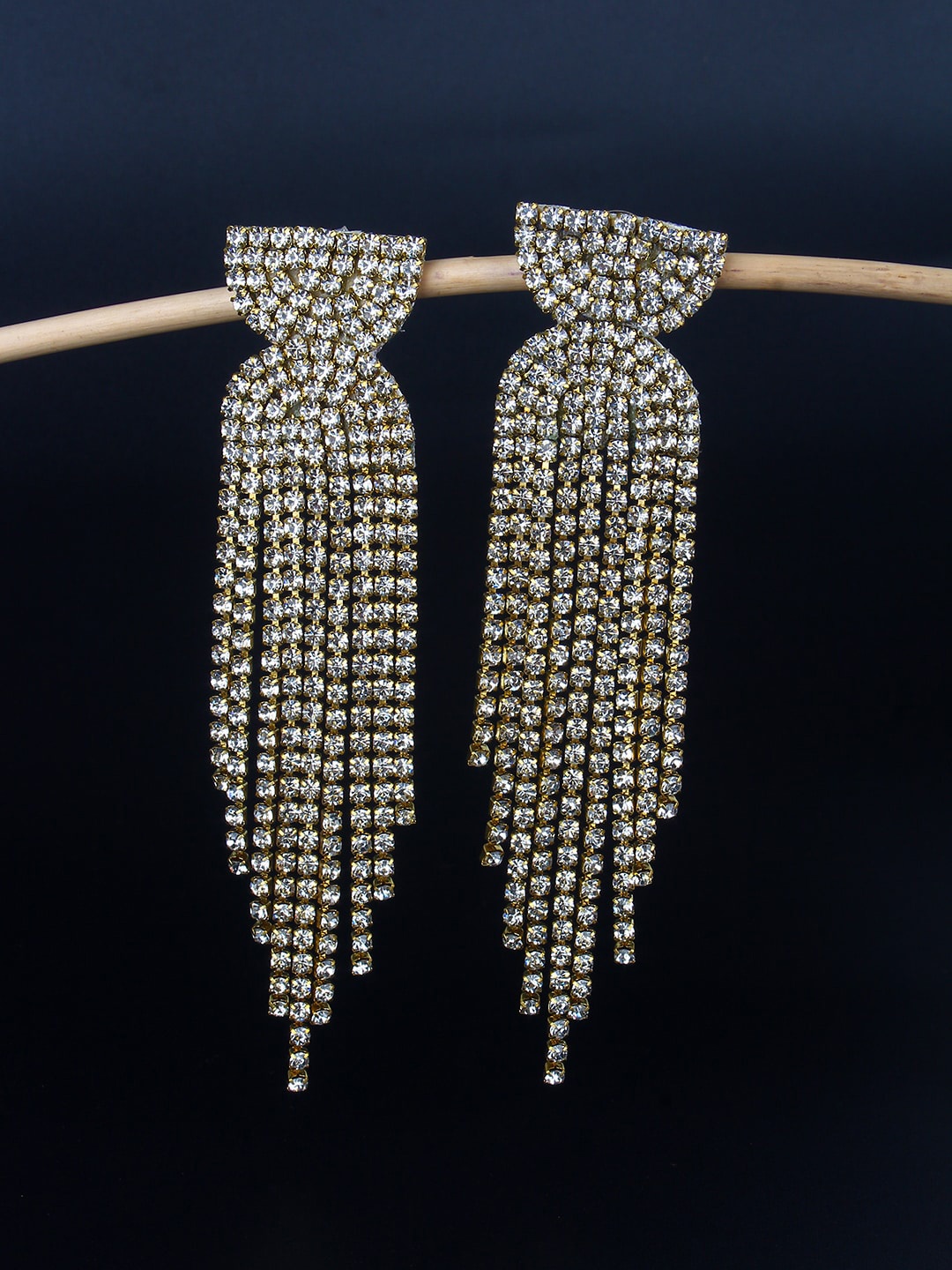 

Stylecast X KPOP Gold Plated Rhinestone Studded Drop Earrings