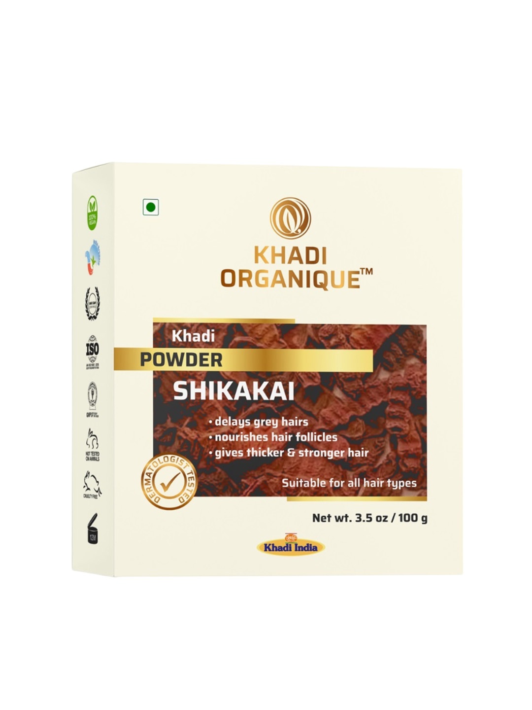 

Khadi Organique Shikakai Powder for Hair - 100g, White