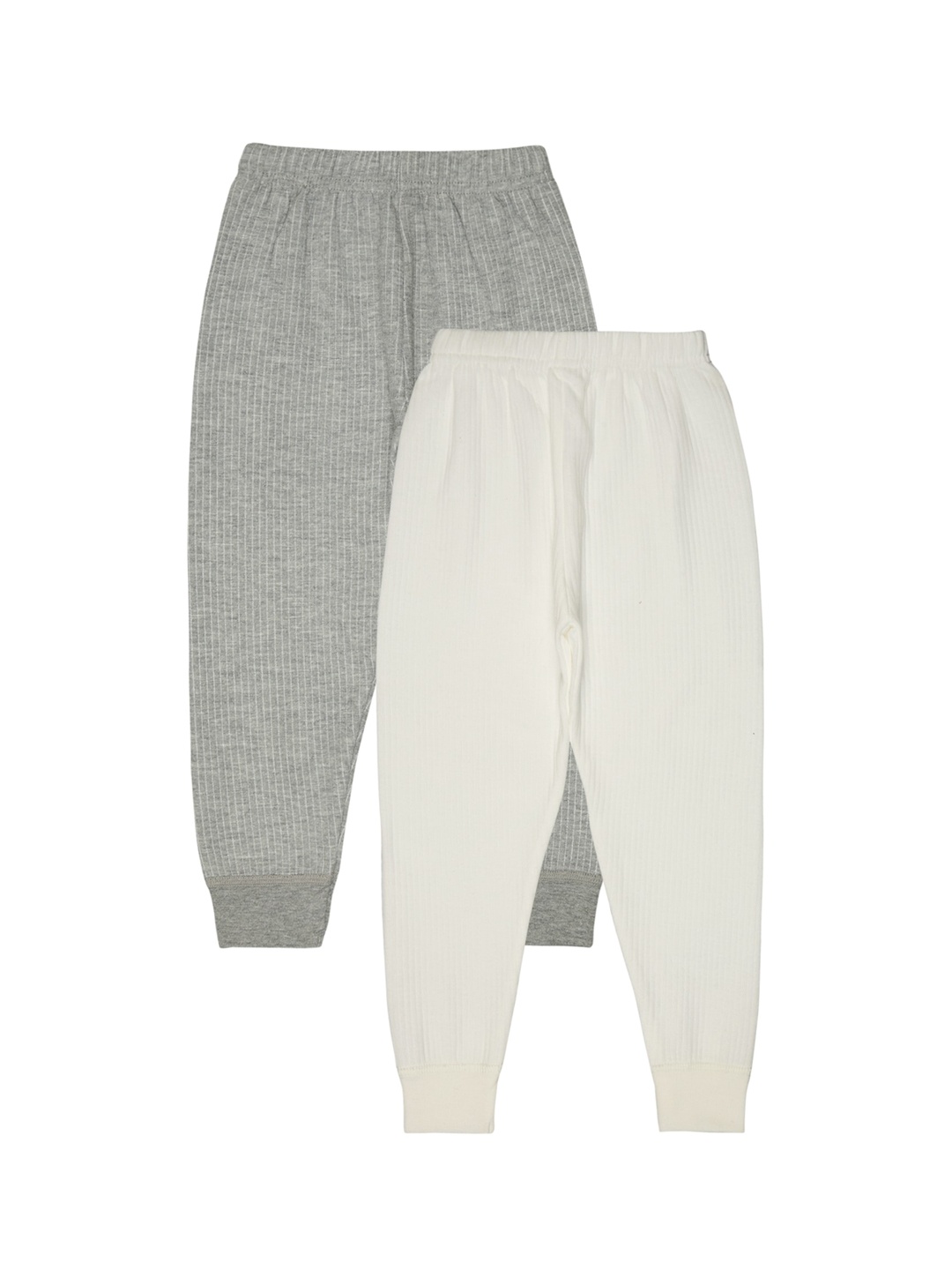 

BODYCARE INSIDER Kids Pack of 2 Ribbed Thermal Bottoms, Grey melange