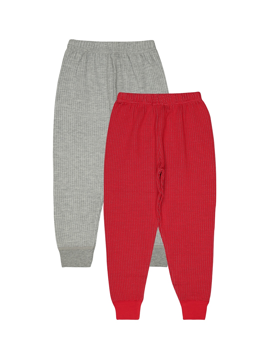 

BODYCARE INSIDER Kids Pack of 2 Striped Thermal Bottoms, Red