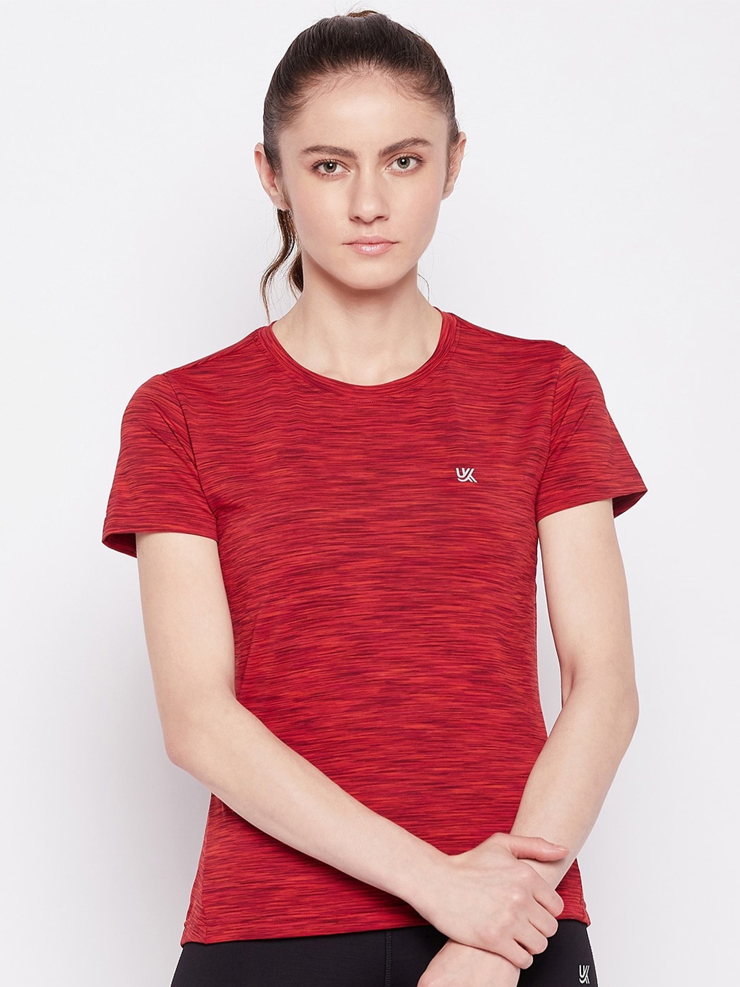 

URKNIT Round Neck Short Sleeves Sports T-shirt, Red