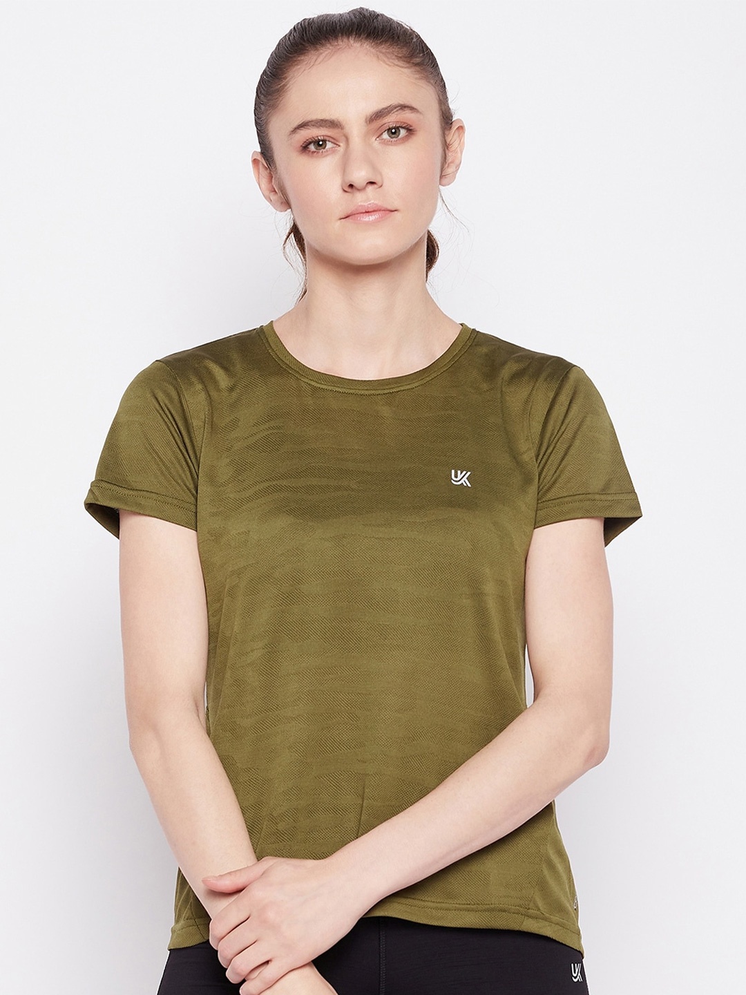 

URKNIT Round Neck Regular Fit Sport T-shirt, Olive