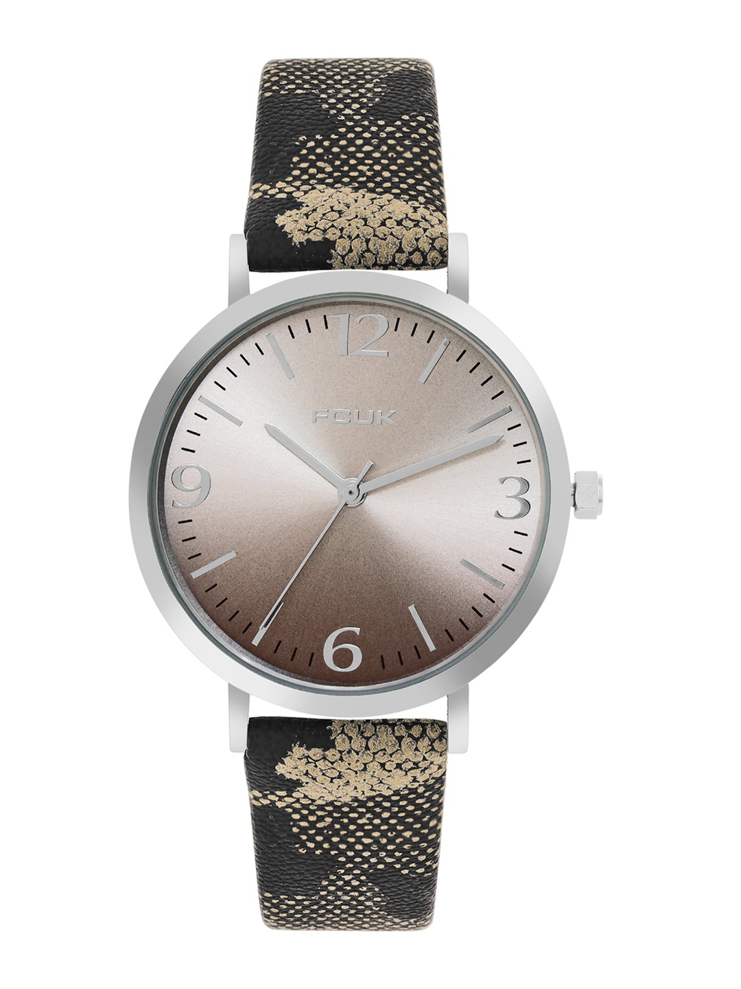

FCUK Women Printed Leather Straps Analogue Watch FK00031C, Beige