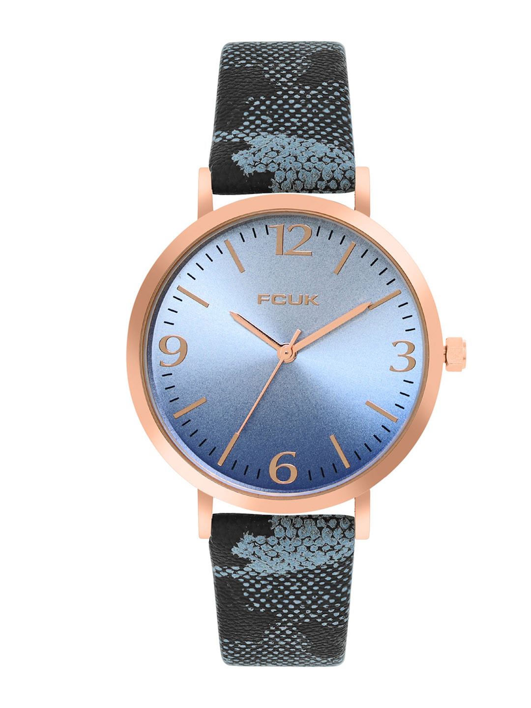 

FCUK Women Printed Leather Straps Analogue Watch FK00031A, Blue
