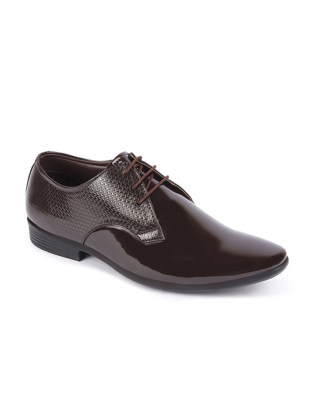 

FAUSTO Men Textured Formal Derbys, Brown