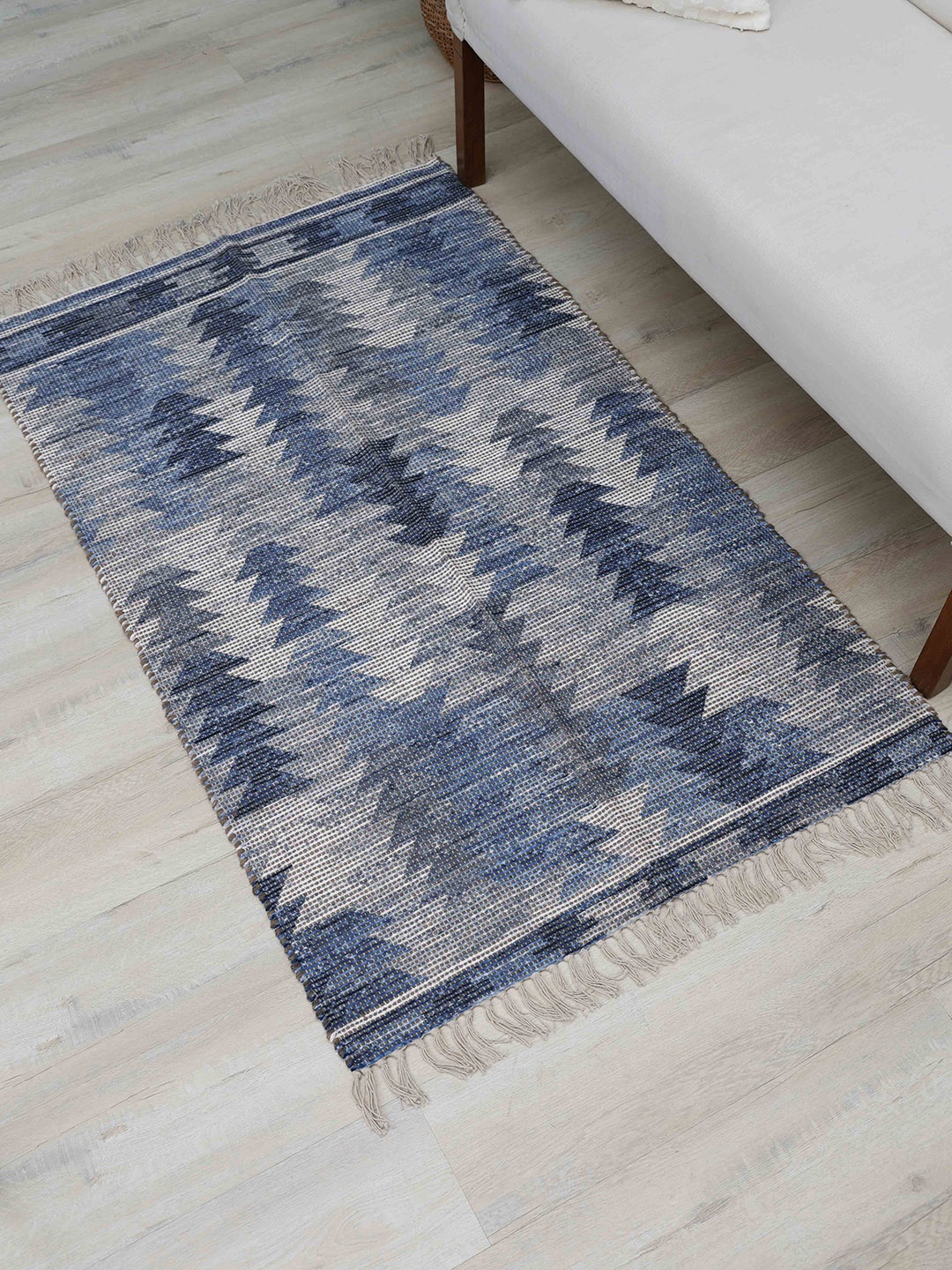 

Ariana Navy Blue Digital Printed Jute Dhurries