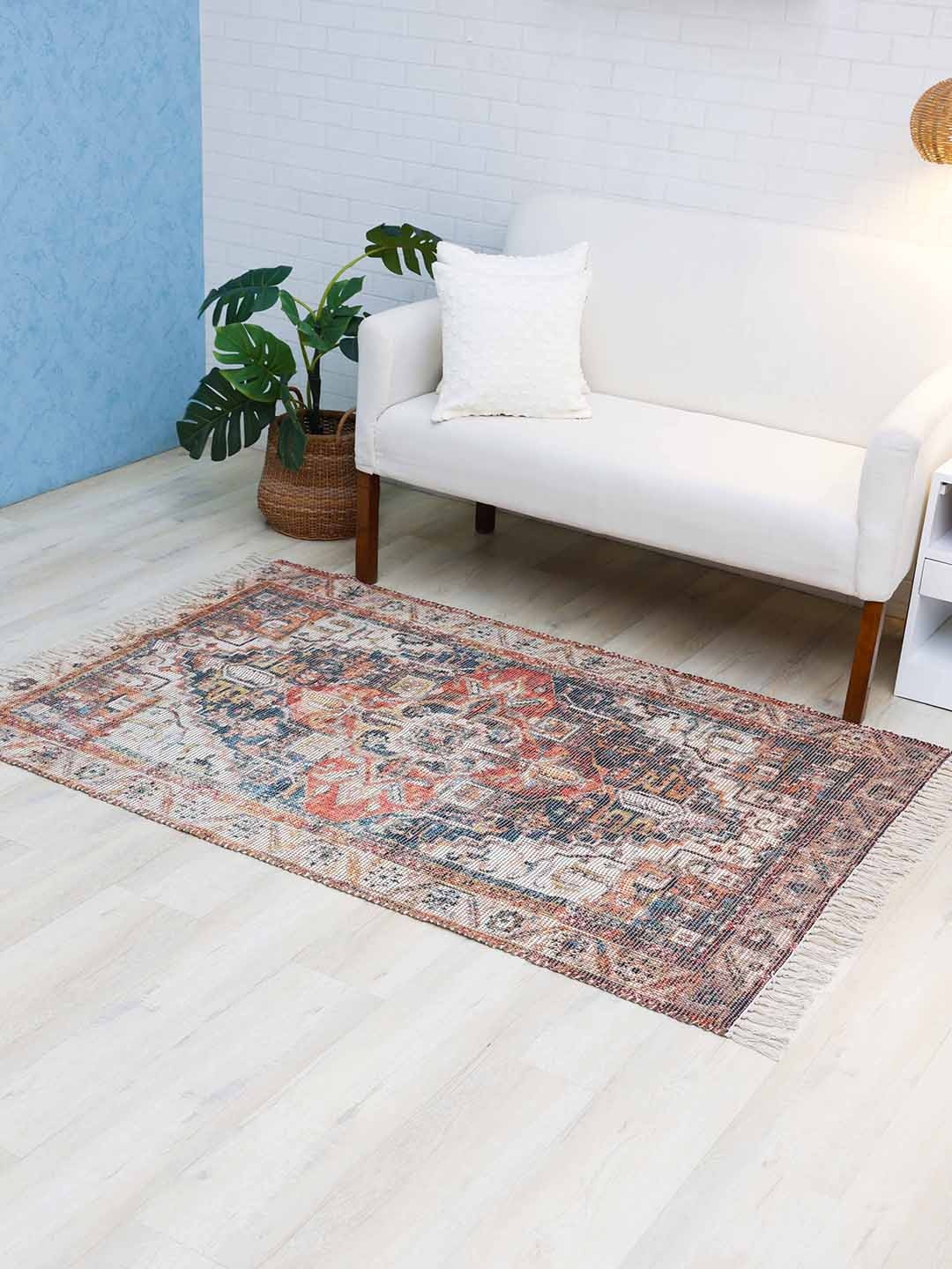 

Ariana Rust & Beige Digital Printed Jute Dhurries