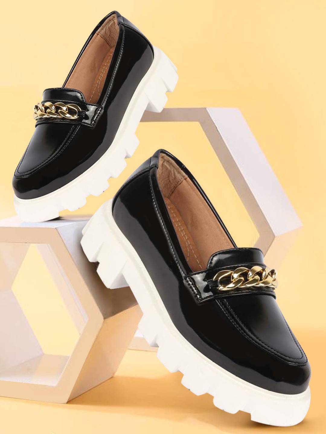 

FAUSTO Women Lightweight Comfort Insole Horsebit Loafers, Black