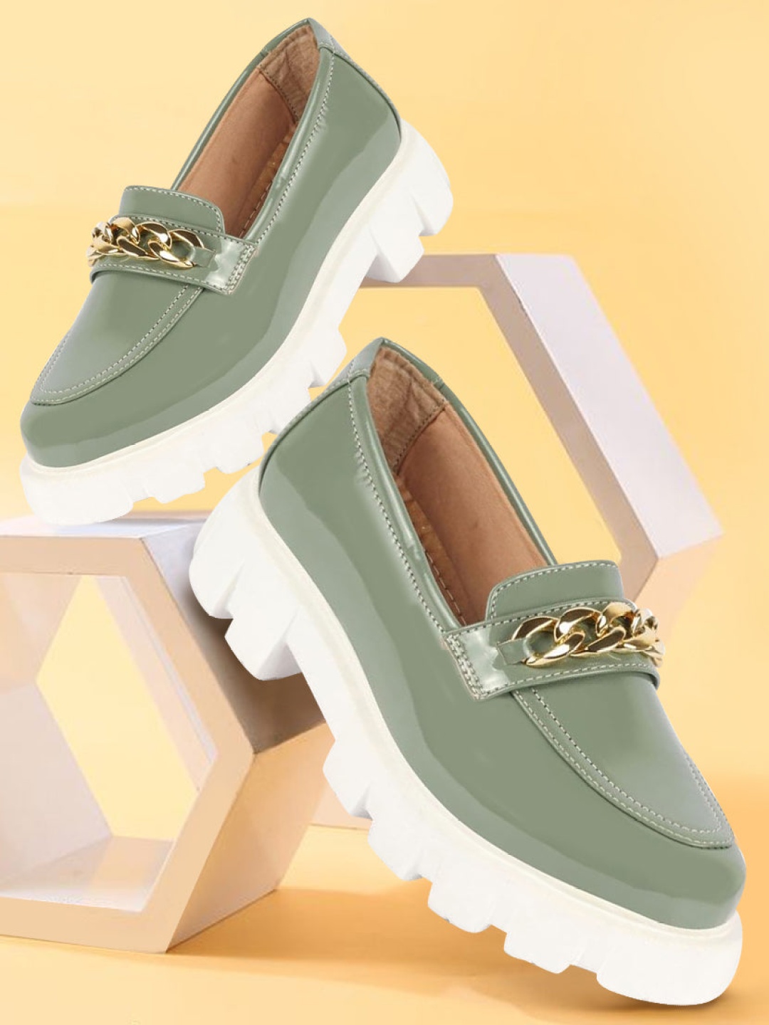 

FAUSTO Women Lightweight Comfort Insole Horsebit Loafers, Sea green