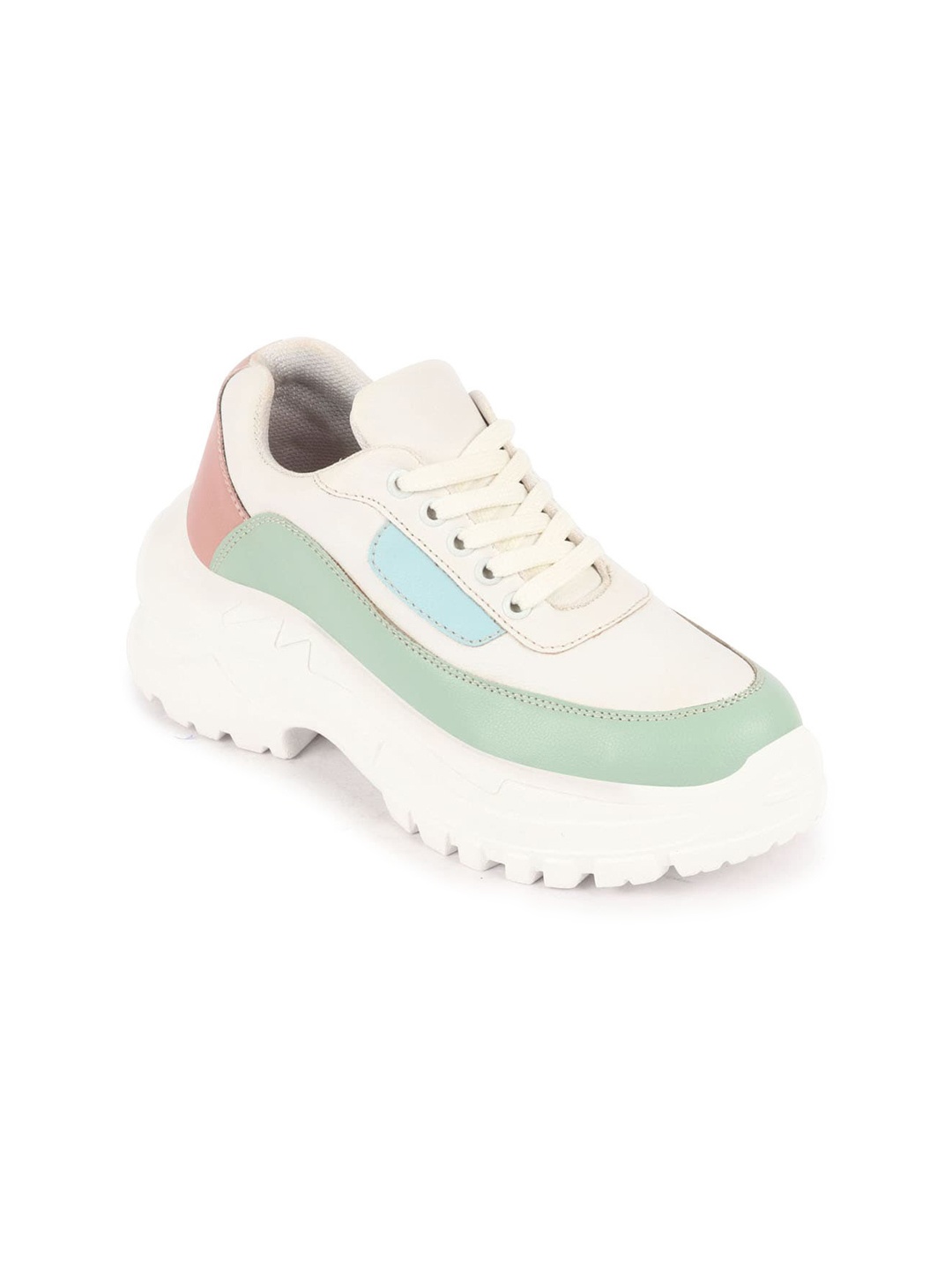 

FAUSTO Women Colourblocked Lightweight Sneakers, White