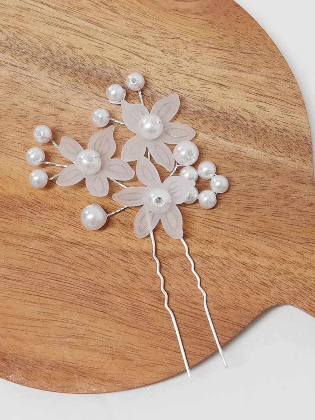 

FIMBUL Set of 2 Beaded U Pins, White